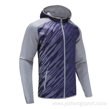 Mens Long Sleeve Soccer Wear Zip Up Hoodies